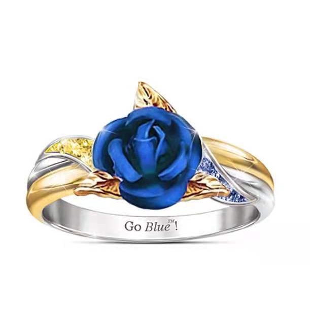 Gran Oferta Anillo De Diamante De Flores/Joyería/Mujer Rosa Azul | Shopee  Colombia