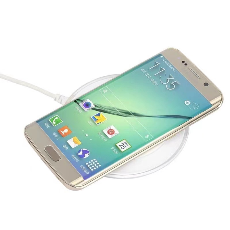 QI Samsung-Almohadilla De Carga Inalámbrica Para Galaxy S6 S7 S8 S9 Plus