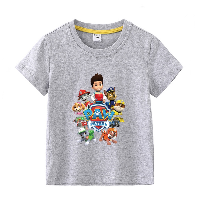 Paw Patrol Camiseta de Manga Corta para niños 100% algodón 
