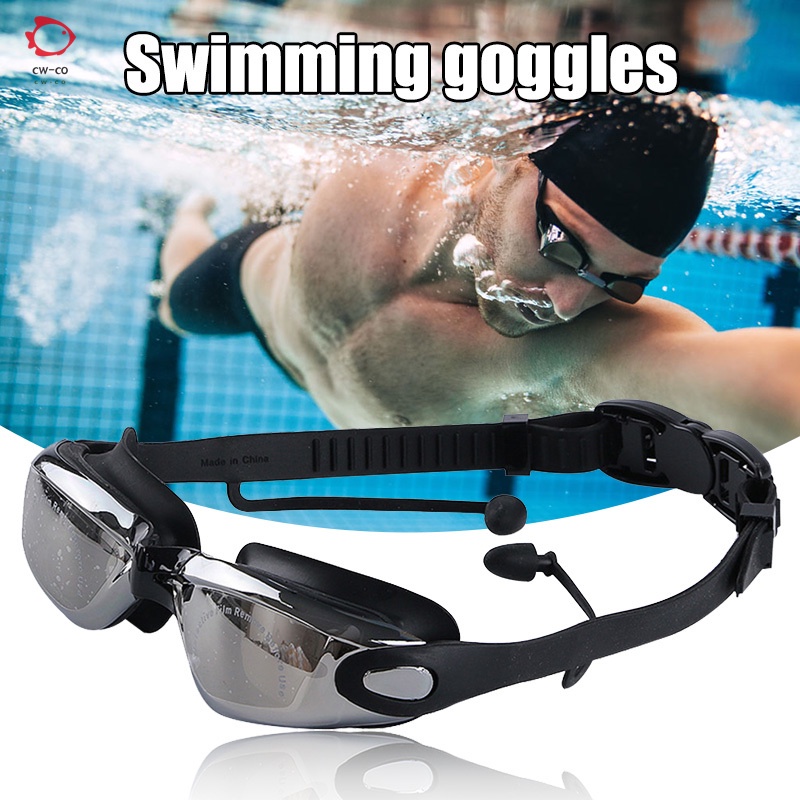 protección UV antiniebla HD para deportes acuáticos Gafas de natación profesionales para adultos con caja portátil buceo 