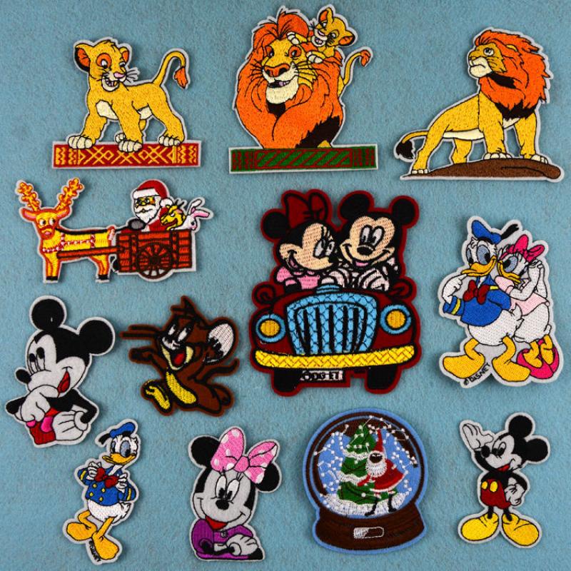 Parches De Planchado De Mickey Minnie Mouse Donald Duck Lion Santa Para Pantalones Vaqueros Ropa Parche JY | Shopee