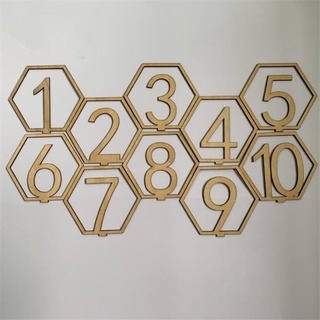 Números Letreros De Madera Boda Hexágono Mesa Número De #7