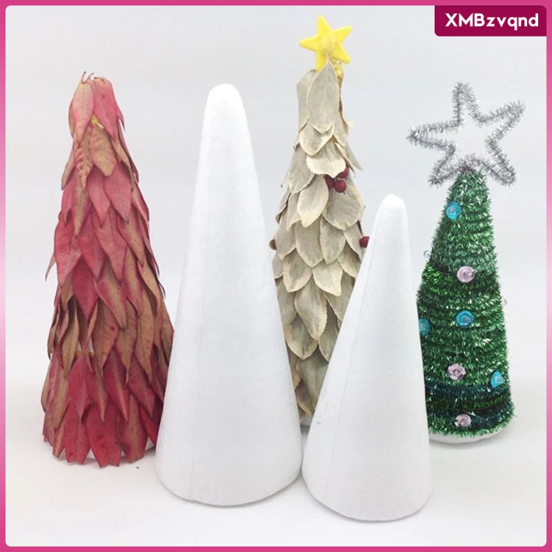 Holibanna conos de espuma espuma de poliestireno en forma de cono artesanía blanco árbol de navidad mesa centro de mesa arreglos florales accesorios 12 piezas 10 cm 