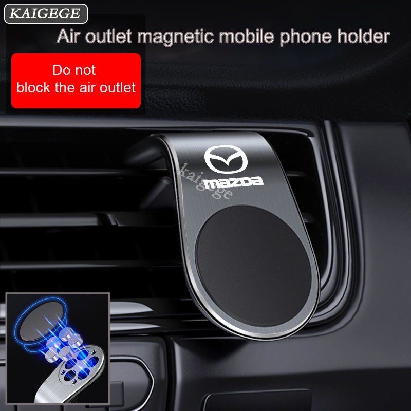 Mazda Soporte Magnético Para Teléfono De Coche En Forma De L De Clip De Ventilación De Aire Para Salida GPS Para 2 3 5 6 Rx7 Mx5 Cx5 Familia Biante Vantrend 323 E200 #1