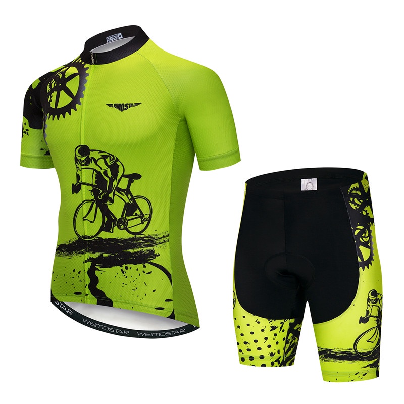 Weimostar Ropa deportiva maillot de ciclismo de manga corta Ropa de ciclismo para hombre MTB Jersey transpirable Verano Negro