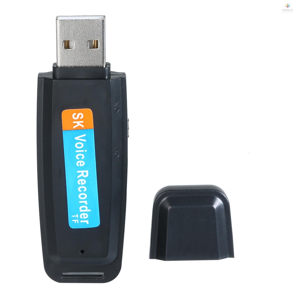 pedkit Grabador USB,Mini Grabadora de voz USB portátil Grabadora de disco en U recargable Soporte de almacenamiento de grabación con un solo botón Tarjeta TF 1-32G para conferencias de reuniones 
