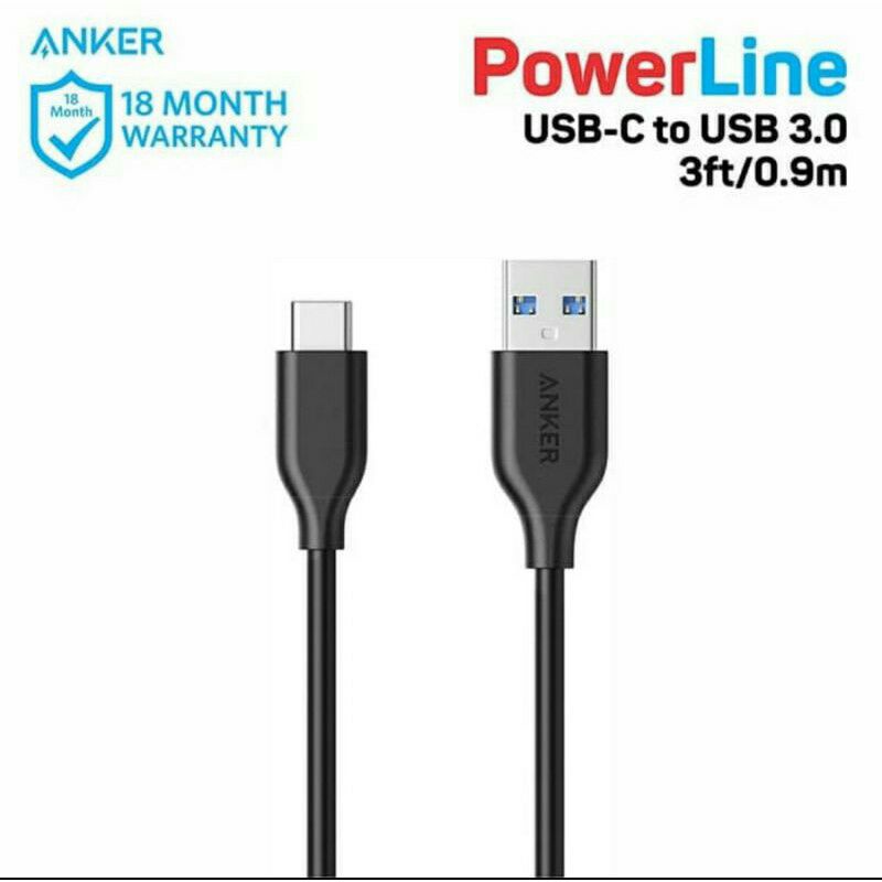 Cable de datos USB de alta velocidad de 0,9 m a Anker tipo C de 3 pies/Cable de datos