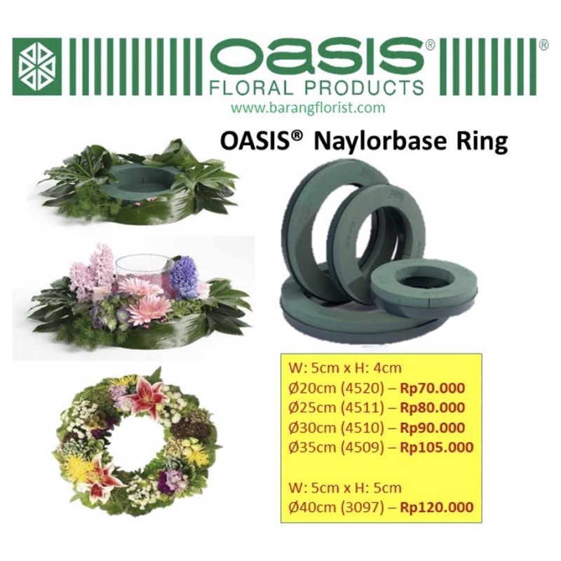 Oasis Naylorbase anillo 3097 flor de espuma Floral de espuma húmeda  suministros de flores | Shopee Colombia