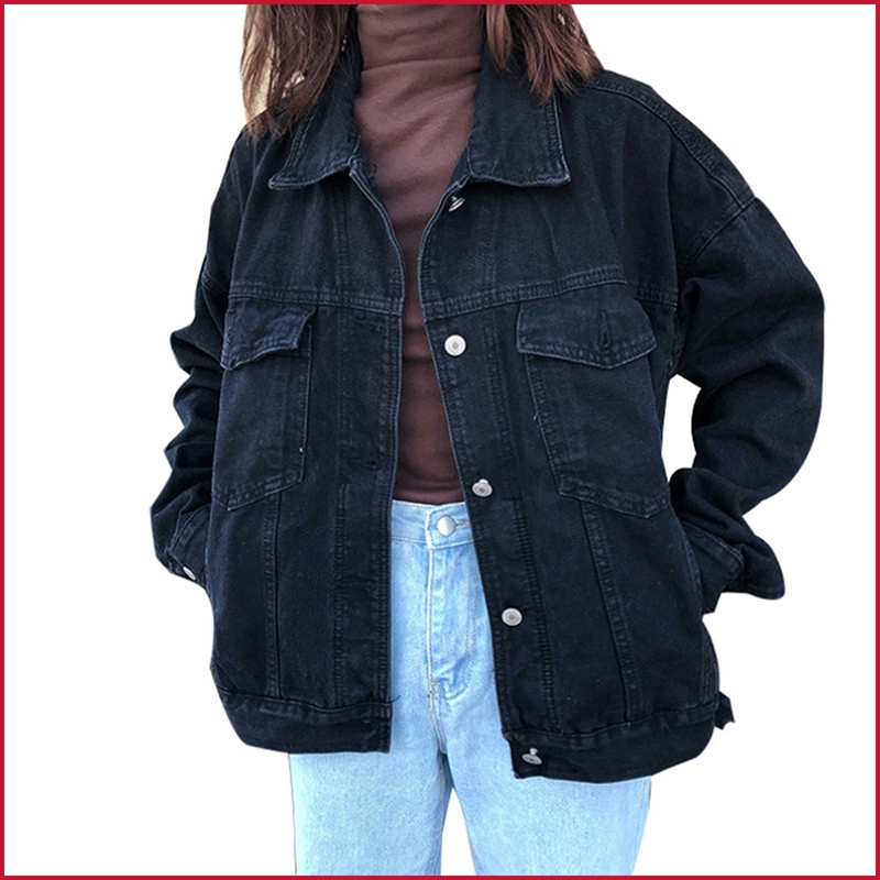 Chamarra De mezclilla negra para mujer chaqueta De invierno chaqueta Casual  Harajuku/pantalones De mujer pantalones vaqueros Vintage | Shopee Colombia
