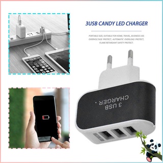 Image of thu nhỏ Universal Candy Color 3USB Charger Travel Wall Charger Adapter Smart Mobile Phone Power Supply Charger for Tablets EU #1