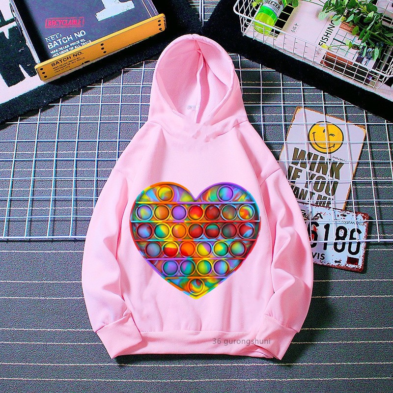 Sudaderas Con Capucha De Amor Y Amung Pop It Invierno Ropa De Anime  Impresión De Dibujos Animados Niños Niñas Rosa Harajuku Tops Sudadera De  Manga Larga | Shopee Colombia