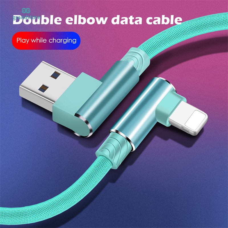 GS Cable De Carga Rápida USB De 90 Grados Para iPhone 6 6s 7 8 Plus X XR Xs 11 Pro Max 12 iPad Datos