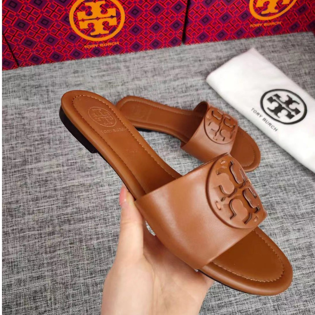 TORY BURCH Summer Imported comfortable sheepskin casual slippers | Shopee  Colombia