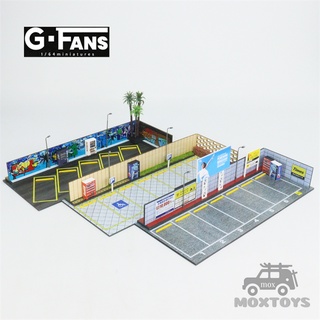 Image of G-FANS 1 : 64 Diorama Garden Japan Street Beach Modelo De Escena De Estacionamiento