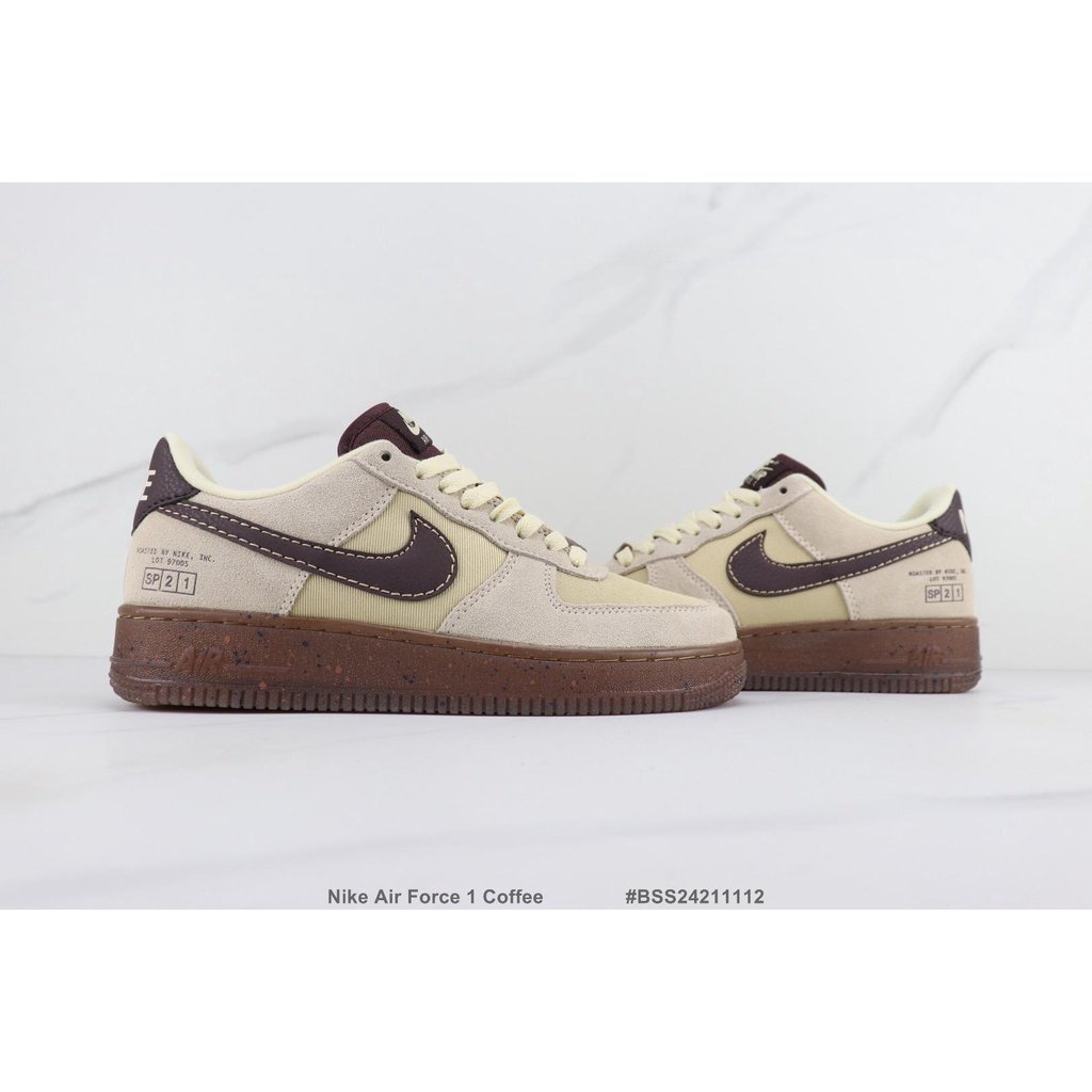 Nike Force 1 café de deporte bajas gris claro marrón piel de vaca material tamaño: 36-45 zapatos hombre zapatos de mujer par zapatos | Shopee Colombia