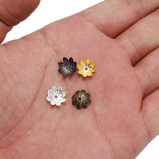 Image of thu nhỏ 100pcs / Lot Cuentas de metal en forma de loto plateadas tamaño 8 10 mm, utilizadas para la fabricación de joyas #4
