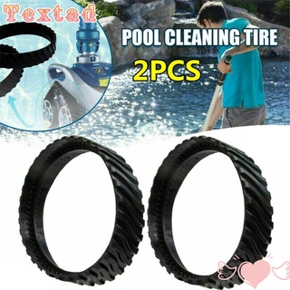 Image of TEXTAD 2Pcs Summer Tracks Tyres Wheel Black Pool Cleaner Clean Tires For Baracuda R0526100 Non-slip Durable For Zodiac MX8 MX6 Swimming