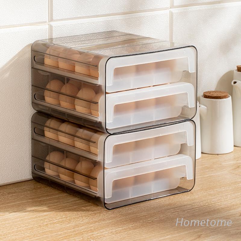 caja de almacenamiento de huevos para el hogar, 32 compartimentos, estante  para refrigerador, doble cajón, organizador de cocina | Shopee Colombia