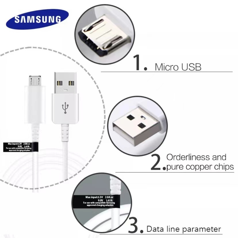Image of Samsung Micro USB Cable De Datos Android Carga Rápida Adecuado Para S6 S7 Note4 Note5 J5 J7 J2 J4 Prime De #2