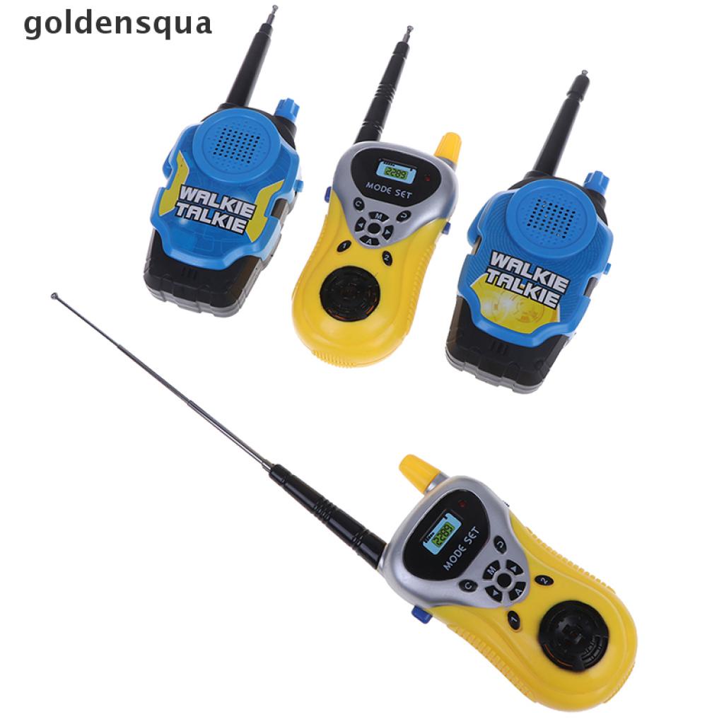 goldensqua  2pcs mini walkie talkie kids emisora de radio portátil comunicador de radio regalo goldensqua