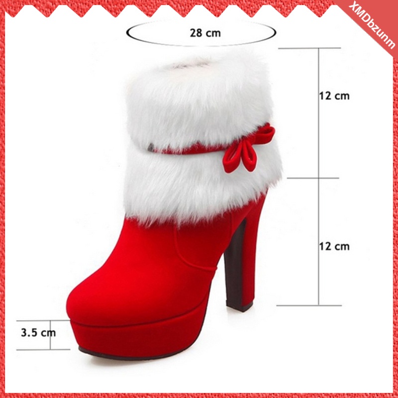 Botas De Tobillo De Piel Roja Para Mujer Botines Para Fiesta Casual Vestido  De Navidad 35 | Shopee Colombia
