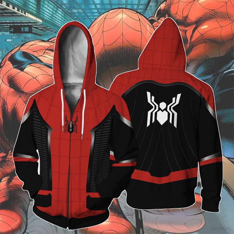 spiderman chaqueta marvel héroe con capucha de manga larga unisex tops  suelto casual gráfico abrigo deportes prendas de abrigo s-4xl tamaños |  Shopee Colombia
