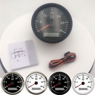 85mm 0-3000 rpm Blanco Eléctrico Marino Barco Tacómetro Medidor Para Motor Diesel tacometro Con LCD Hourmeter #1