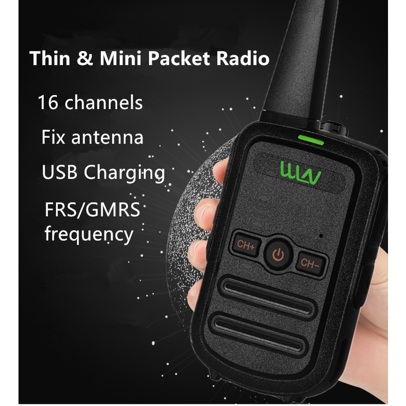 2pcs wln kd-c52 mini walkie talkie uhf 400-470mhz recargable de dos vías radio