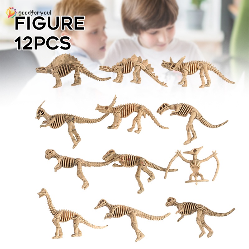 Set of 12 Simulation Dinosaur Skeleton Mini Prehistoric Animal Bone Model  Archeology Toy Gifts for Kids Collection | Shopee Colombia