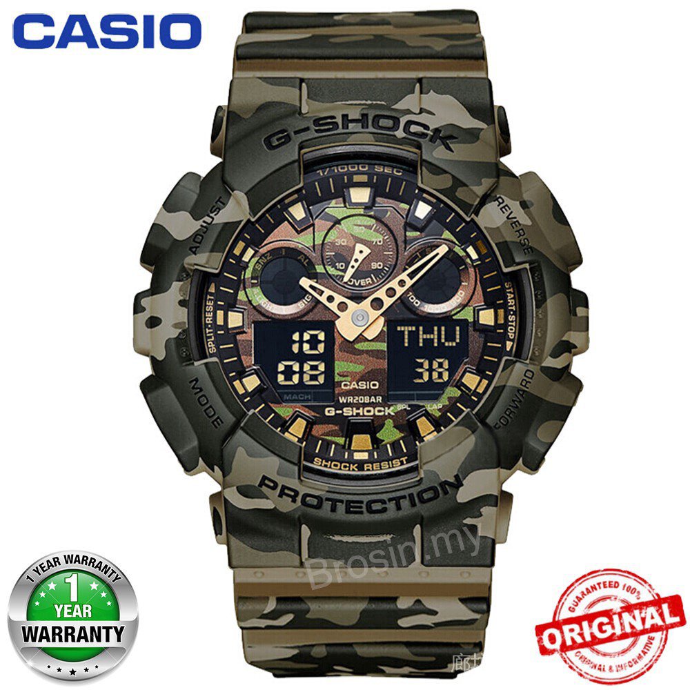 Disponible En Inventario Reloj Casio G-Shock ga100 Deportivo Para Hombre Verde Ejército GA-100CM-5A #5