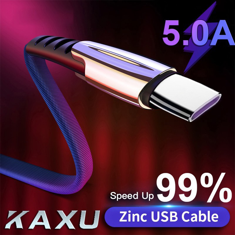 El cable de carga rápida 5a Micro Usb / Tipo C /  es adecuado para el teléfono móvil  Android / La cubierta protectora de color del cable es adecuada para el cable USB