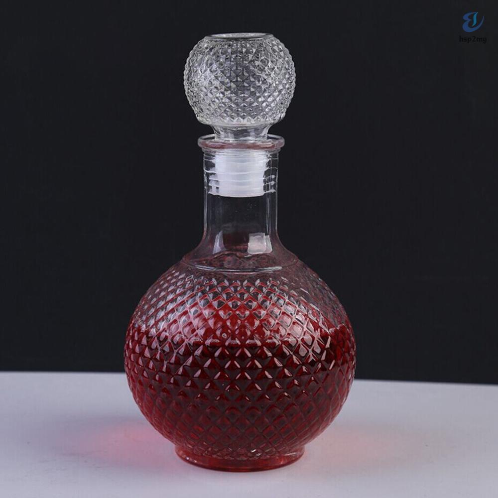 Montloxs Forma de Bola Transparente Decantador rápido Botella de Vidrio Botella de Vino de Whisky de Cristal con tapón Herramienta de Barra de Inicio 