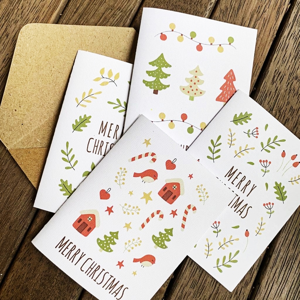 1 paquete de tarjetas de felicitación de navidad y tarjeta de feliz navidad  MINI Red1011 | Shopee Colombia