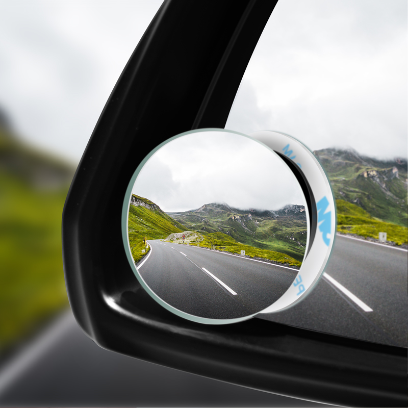 Espejo De Punto Ciego Para Coches De 1 Pieza/Retrovisor Convexo Sin Marco De Vidrio HD Redondo Con Gran Angular Ajustable/Espejos Convexos Laterales Para Coche Lateral Del Vehículo/Accesorios Universales Para Automóviles #2