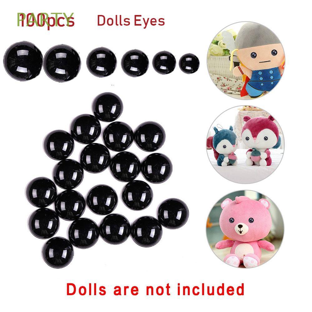 Ojos de plástico 100pcs negro ojos de seguridad para la muñeca marioneta DIY 12 mm 