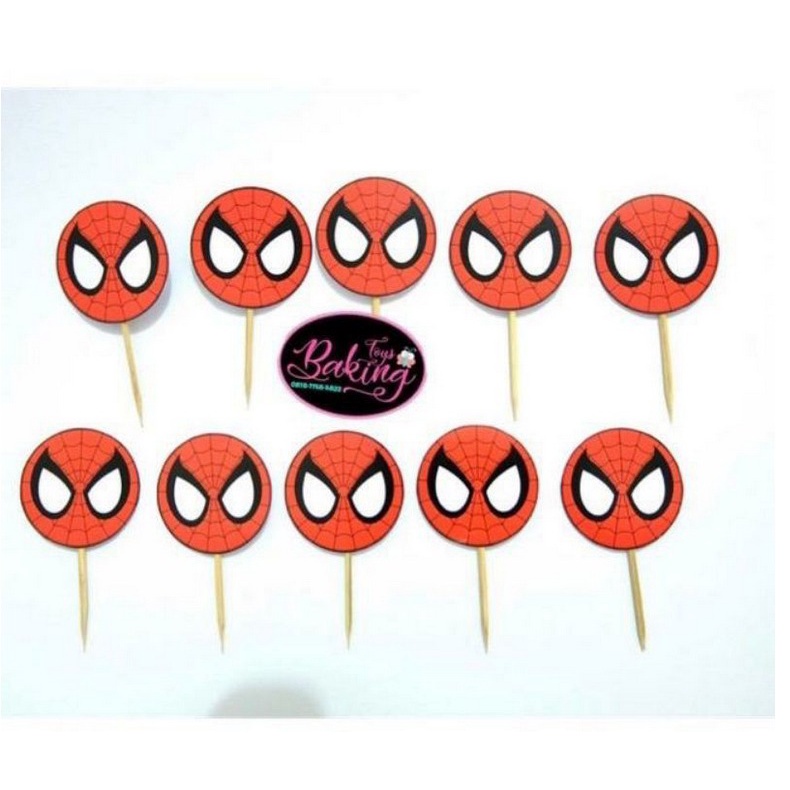 Spiderman Logo redondo cumpleaños Cupcake Topper Logo/decoración de  cupcakes de cumpleaños | Shopee Colombia