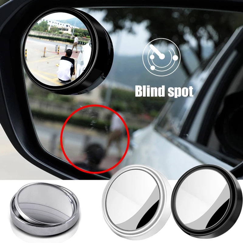 2 Piezas Espejo De Punto Ciego Para Coches/Retrovisor Convexo Sin Marco De Vidrio HD Redondo Con Ángulo Ancho Ajustable De 360 Grados/Espejos Retrovisores Laterales Para Coche Convexos Vehículos/Accesorios Universales Para Automóviles #3