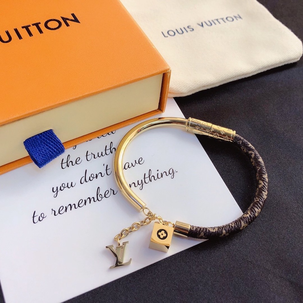 LV Pulsera Moda Titanio Acero Brazalete Joyería Para Mujer