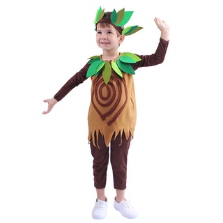 Image of JHOZ Kid Cartoon Nature Tree Costumes Boys Girls Party Role Play Dress Up Suit Halloween Cosplay Costume Children Carnival Outfit