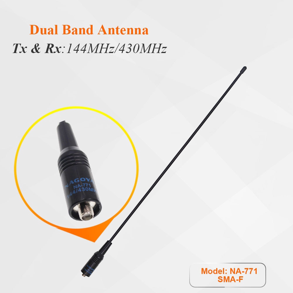 Image of nagoya na-771 sma hembra sma-f doble banda ancha flexible antena 144/430mhz radio de dos vías baofeng uv-5r bf-888s #6