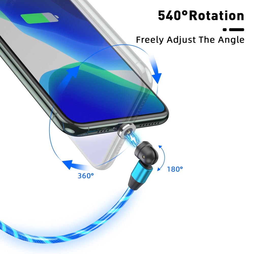 hub 540 Rotación De Luces LED De Carga Rápida Magnético Cable USB Tipo C Cargador USBc USBmicro Alambre Para iPhone 12 dturyu