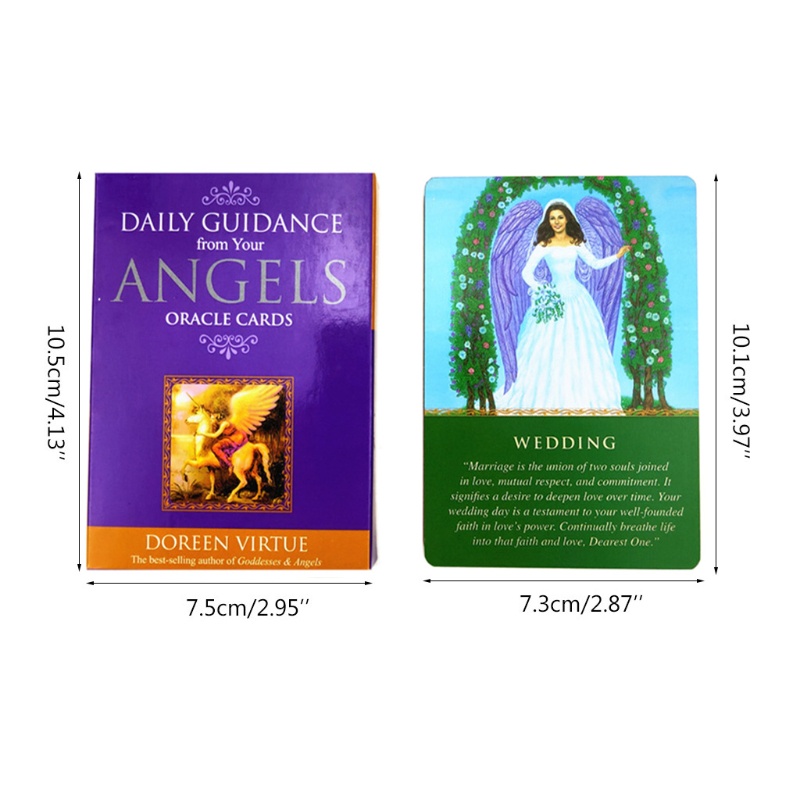 herramienta de adivinación Daily Guidance From Your Angels Oracle Cards，Guía diaria de sus ángeles Baraja de tarot de cartas de Oracle con guía electrónica 