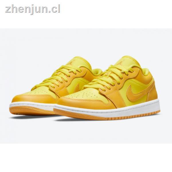 Nike 2021 Air Jordan 1 Bajo « Sunny Amarillo » amarillos modelo limitado | Shopee Colombia