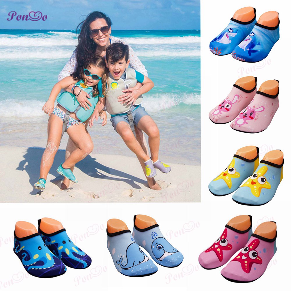 zapatos acuáticos para niños pequeños lindos zapatos De agua De Starfish niño De dibujos Animados pulpo natación Surf surfeo con los despegables zapatos De playa suaves secado rápido | Shopee