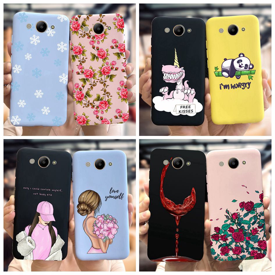 Huawei Y3 2017 Caso CRO-L02 L03 L22 L23 A Prueba De Golpes Carcasa De Silicona Y3 2018 Y5Lite 2017 Moda Flor Cubierta Suave #2