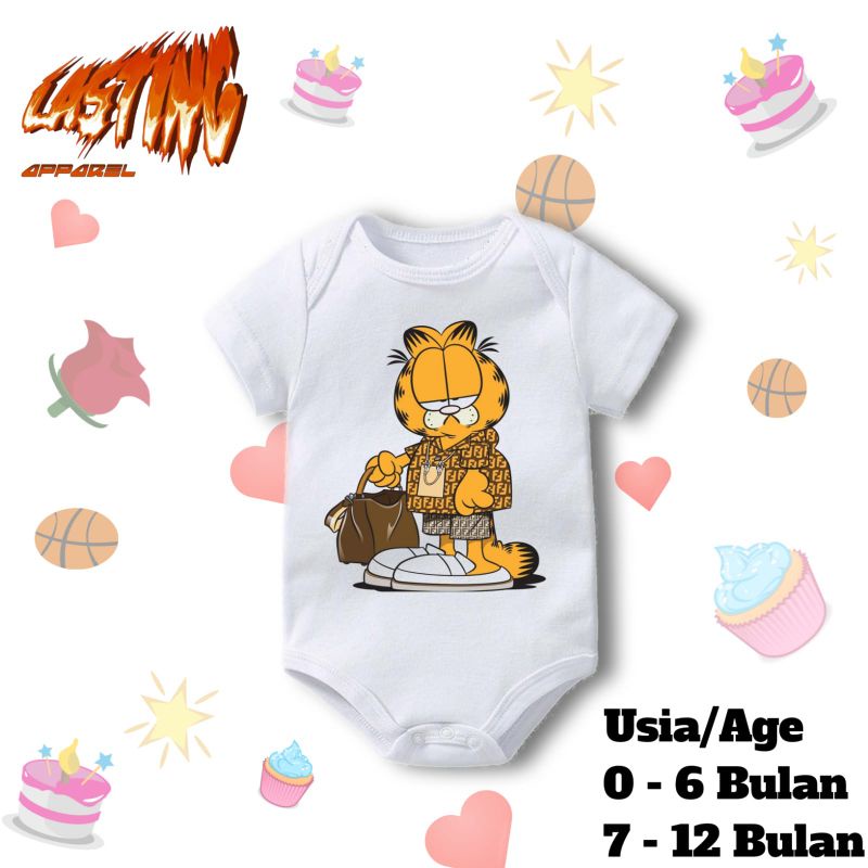 Camiseta Garfield gato ropa de bebé dibujos animados Comic jumper bebé  niños camiseta corta edad 01 2 3 4 5 6 7 8 9 10 11 12 meses a 1 año Cool