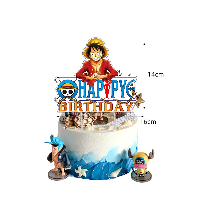 NS4 58pcs One Piece Tema Luffy Fiesta De Cumpleaños Decoración Conjunto  Bandera Pastel Topper Globo Niños Baby Shower Parte | Shopee Colombia