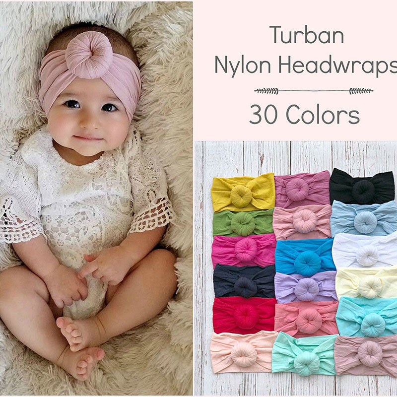 accesorios para recién nacidos niños pequeños 6 paquetes de diademas turbantes de nailon con lazos para el pelo suave 