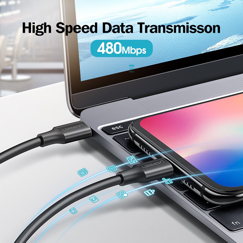 UGREEN USB C A Tipo Cable PD60W QC-4.0 De Datos Para Teléfono Macbook