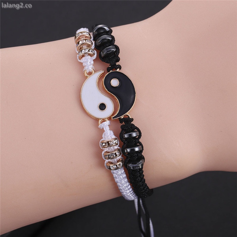 Pulseras De Mejor Amigo Para 2 Cordón Ajustable Yin Yang A Juego Para Bff #7